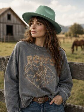 Styliné Mint Green Wide Brim Rancher Fedora Hat NWT Boho Cottagecore One Size